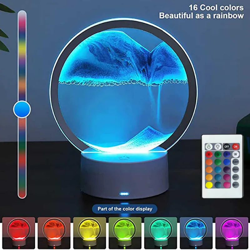 LED RGB Moving Sand Light