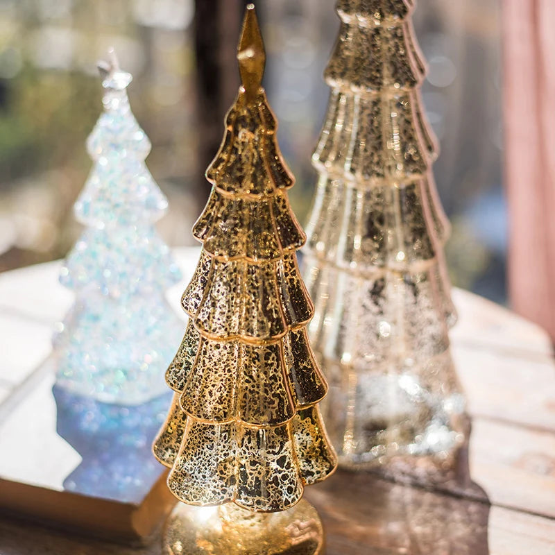 Handcrafted Glass Glittering Christmas Trees - Gifteal