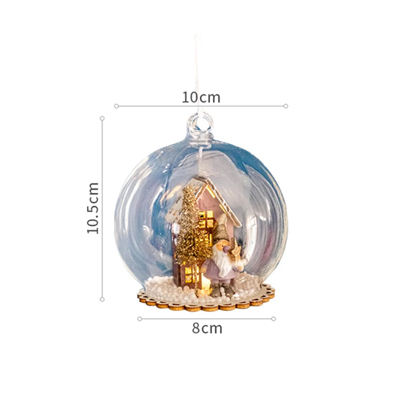 Luminous Micro-landscape Glass Ball Christmas Tree Ornaments - Gifteal