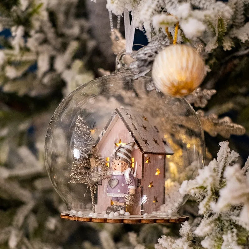 Luminous Micro-landscape Glass Ball Christmas Tree Ornaments - Gifteal