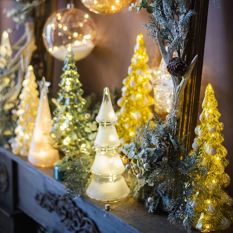 Handcrafted Glass Glittering Christmas Trees - Gifteal