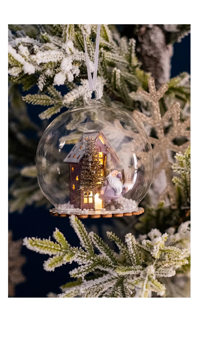 Luminous Micro-landscape Glass Ball Christmas Tree Ornaments - Gifteal