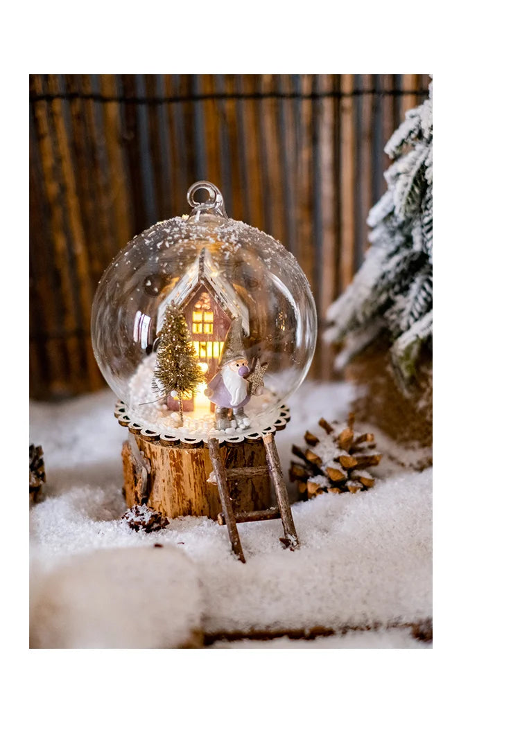 Luminous Micro-landscape Glass Ball Christmas Tree Ornaments - Gifteal