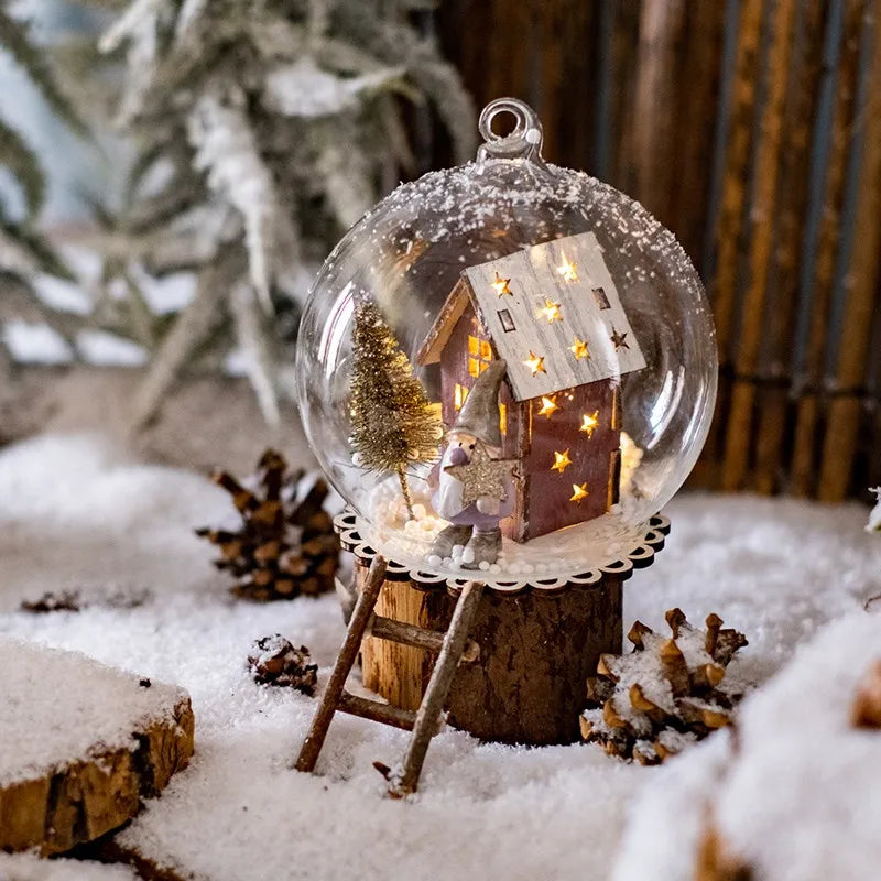 Luminous Micro-landscape Glass Ball Christmas Tree Ornaments - Gifteal